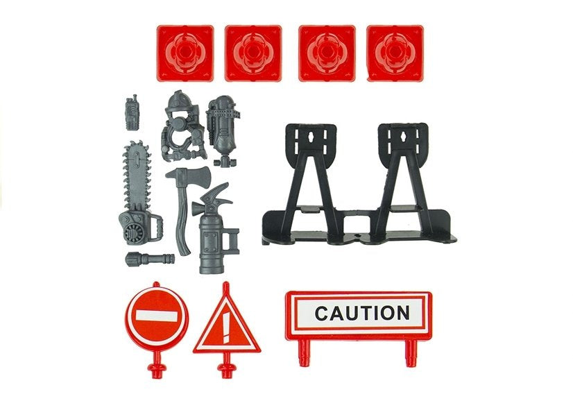 Ugniagesių sunkvežimis su priedais