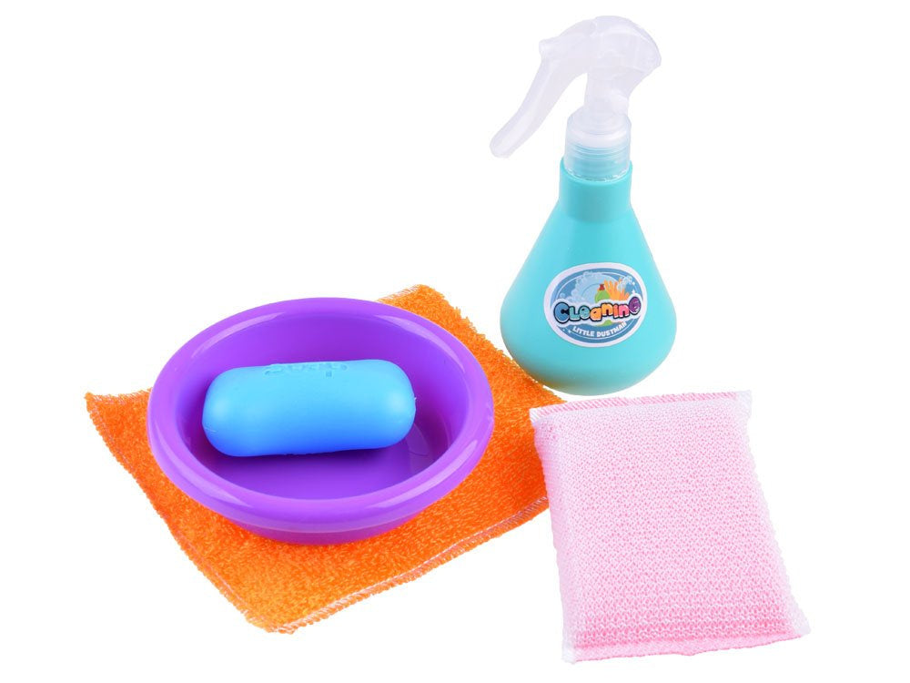 Valymo rinkinys su vežimėliu ir priedais, mėlynas