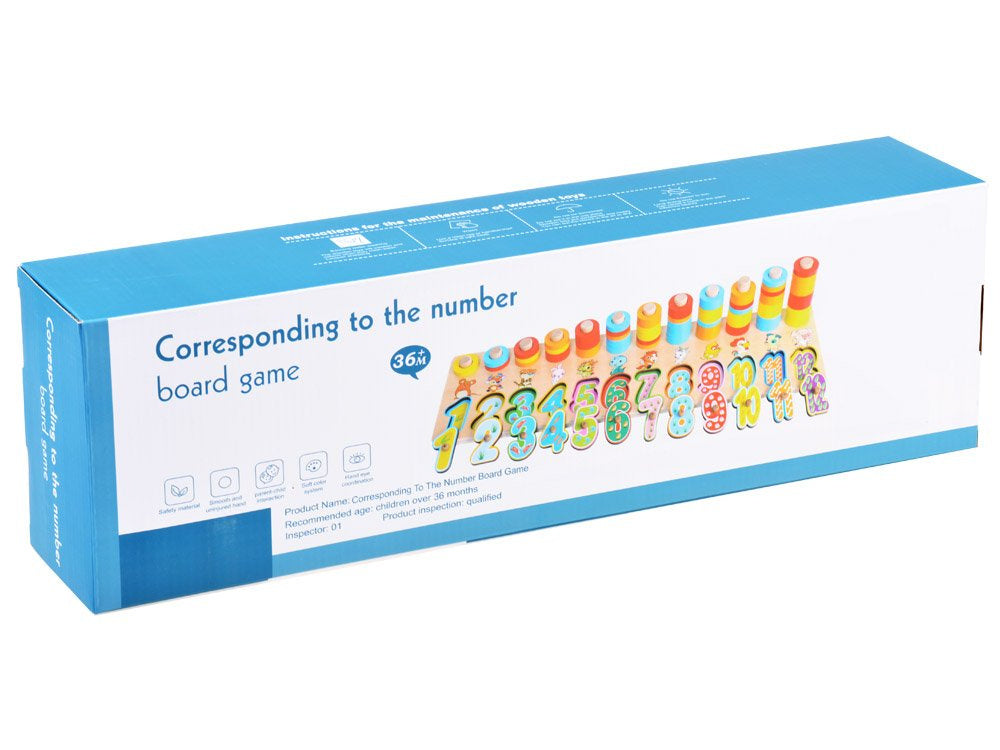 Medinė dėlionė su skaičiais ir spalvomis