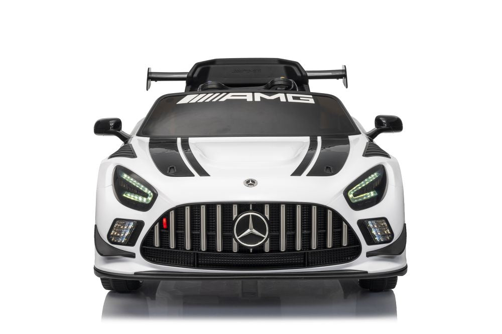 Vienvietis elektrinis sportinis automobilis Mercedes AMG GT3 vaikams, baltas