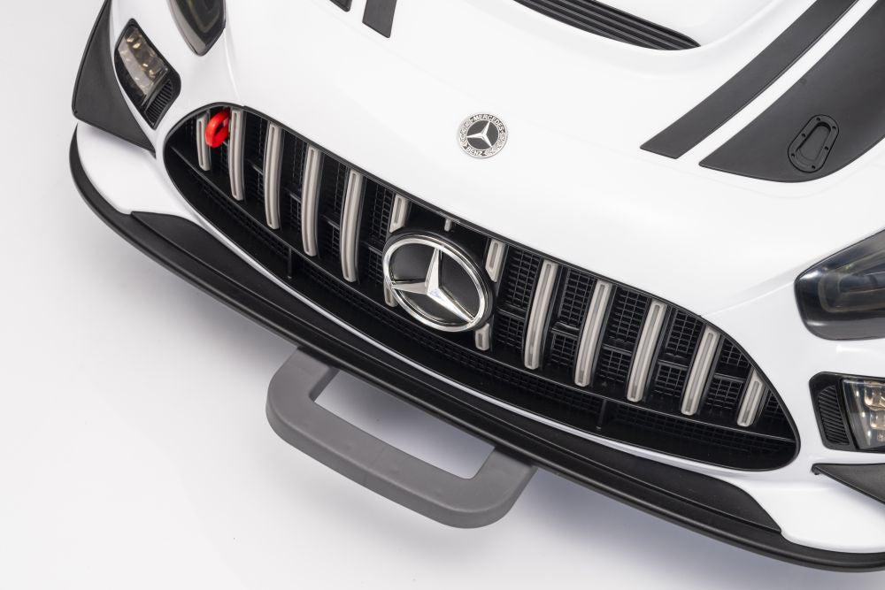 Vienvietis elektrinis sportinis automobilis Mercedes AMG GT3 vaikams, baltas