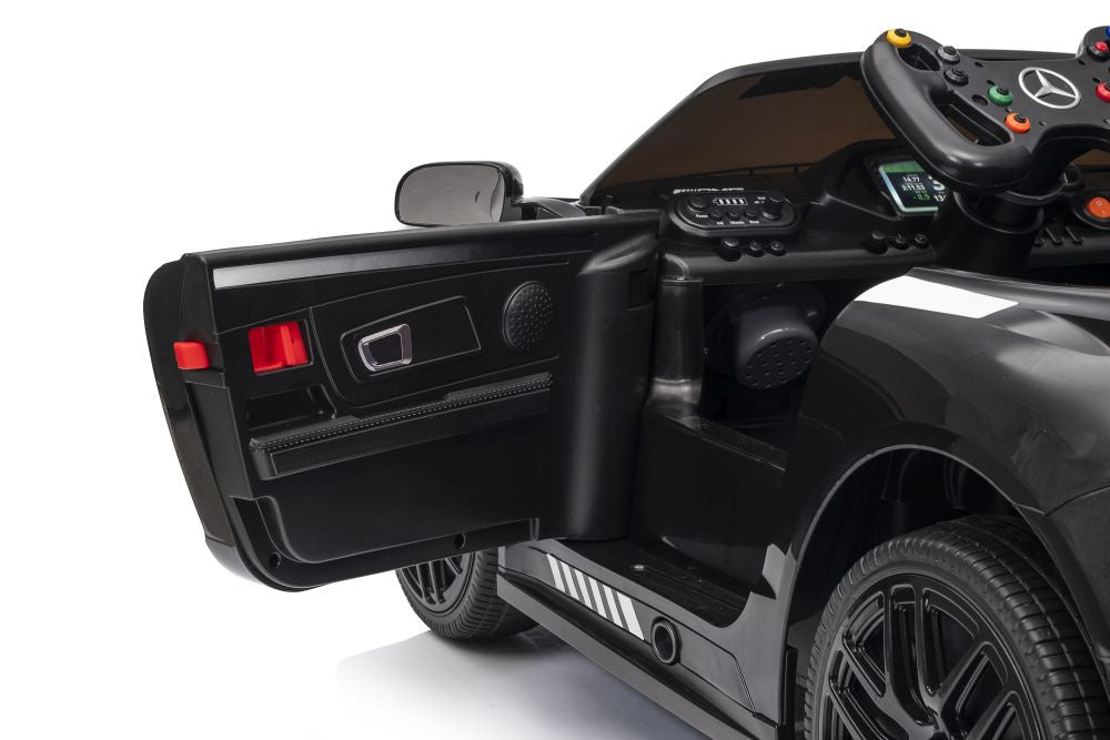 Vienvietis elektrinis sportinis automobilis Mercedes AMG GT3 vaikams, juodas