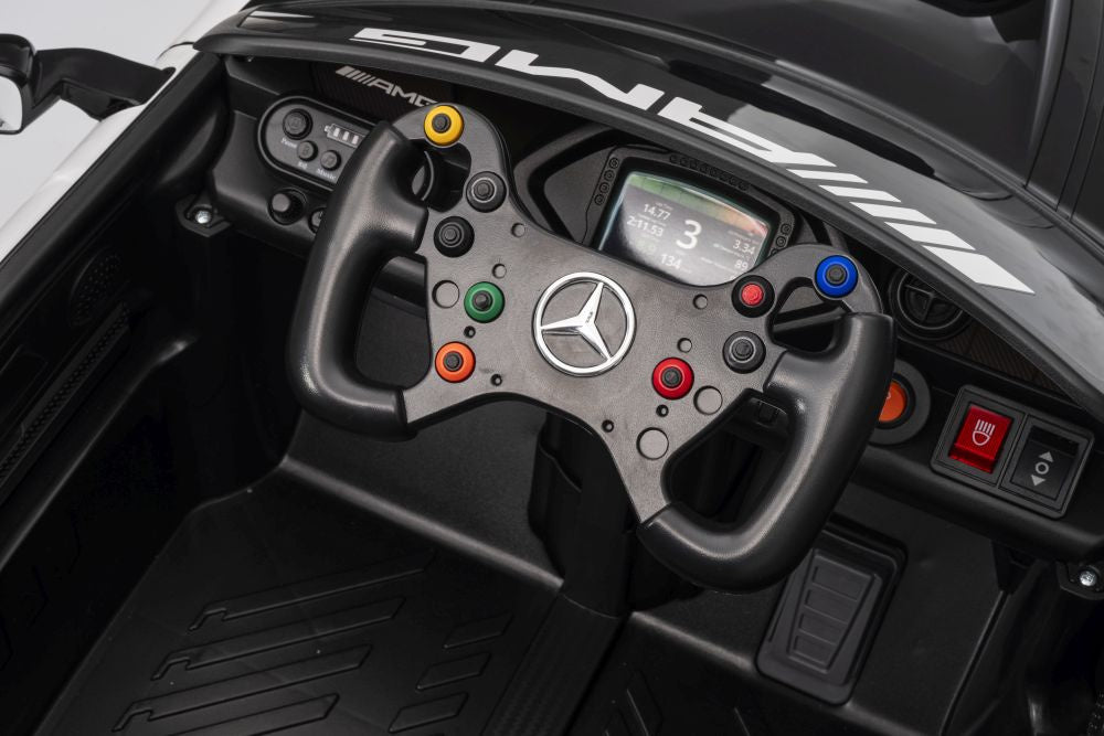 Vienvietis elektrinis sportinis automobilis Mercedes AMG GT3 vaikams, juodas