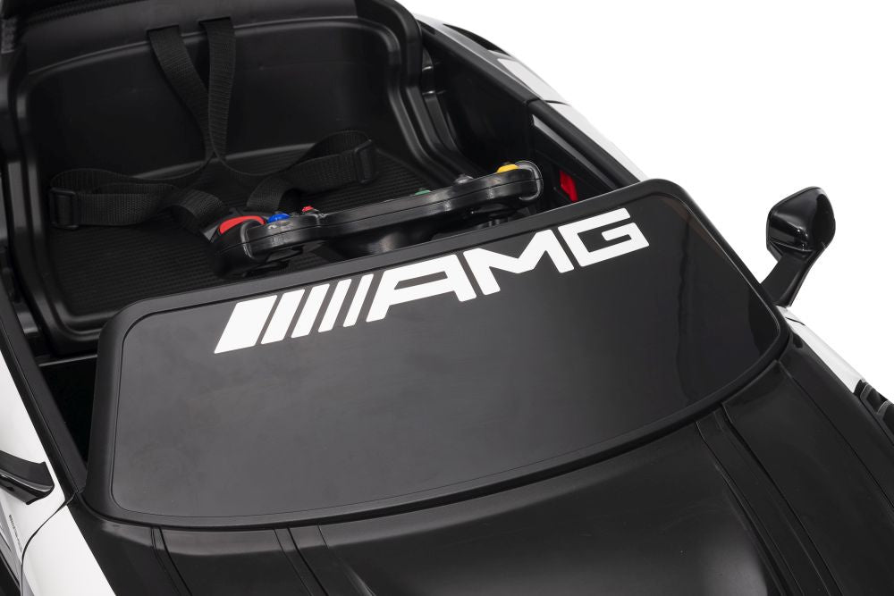 Vienvietis elektrinis sportinis automobilis Mercedes AMG GT3 vaikams, juodas