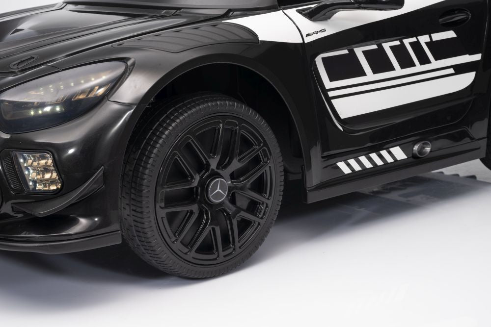 Vienvietis elektrinis sportinis automobilis Mercedes AMG GT3 vaikams, juodas