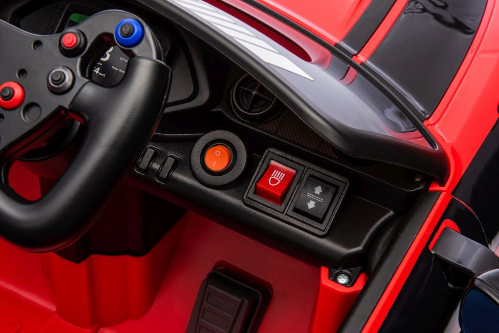 Vienvietis elektrinis sportinis automobilis Mercedes AMG GT3 vaikams, raudonas