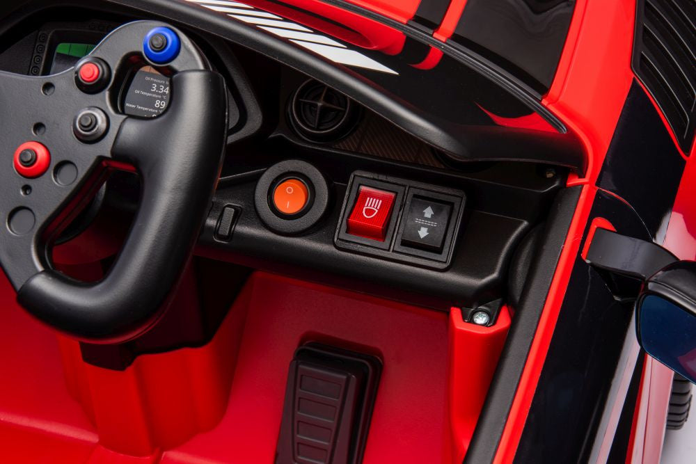 Vienvietis elektrinis sportinis automobilis Mercedes AMG GT3 vaikams, raudonas