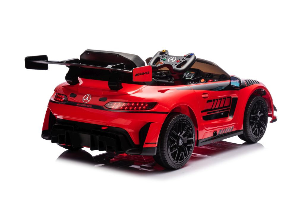 Vienvietis elektrinis sportinis automobilis Mercedes AMG GT3 vaikams, raudonas