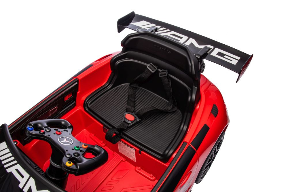 Vienvietis elektrinis sportinis automobilis Mercedes AMG GT3 vaikams, raudonas