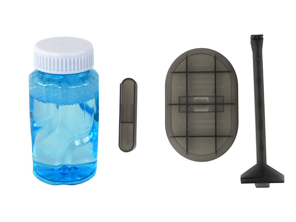 Lėktuvo paleidimo pistoletas su muilo burbulais, raudonas