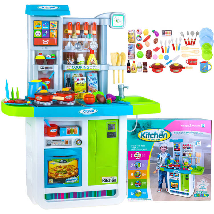 Interaktyvi virtuvė vaikams, mėlyna