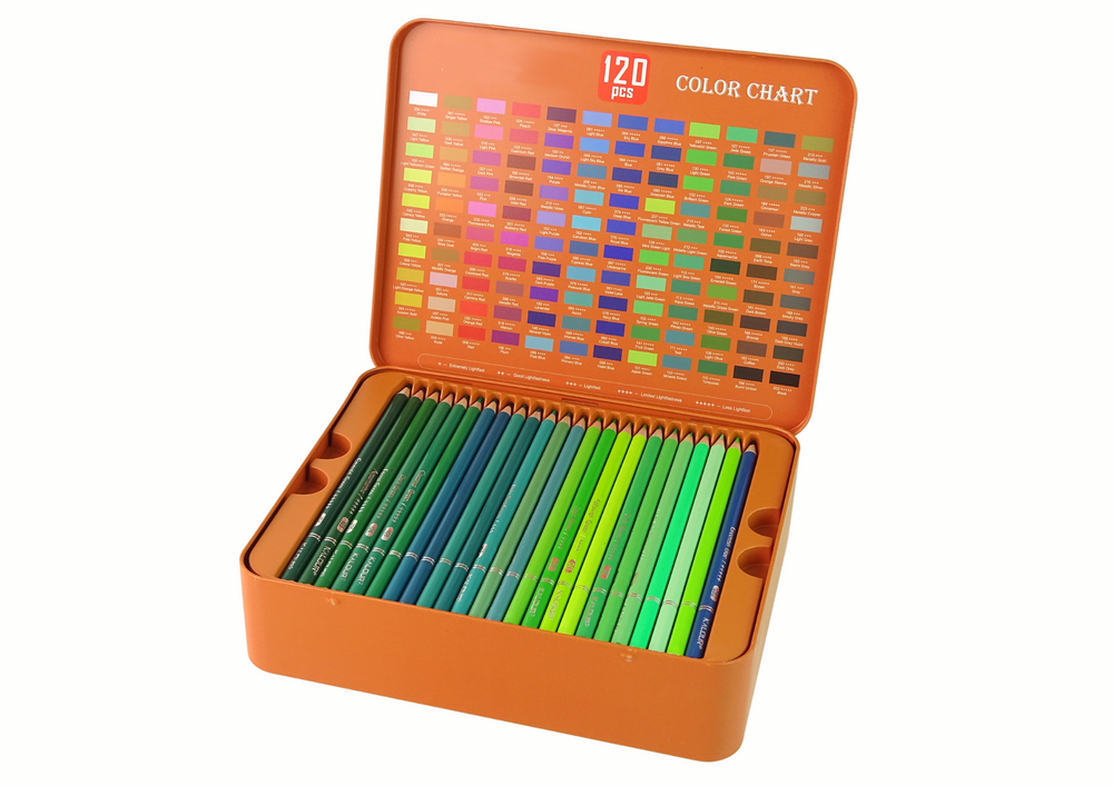 Spalvotų pieštukų rinkinys dėkle 120 vnt.