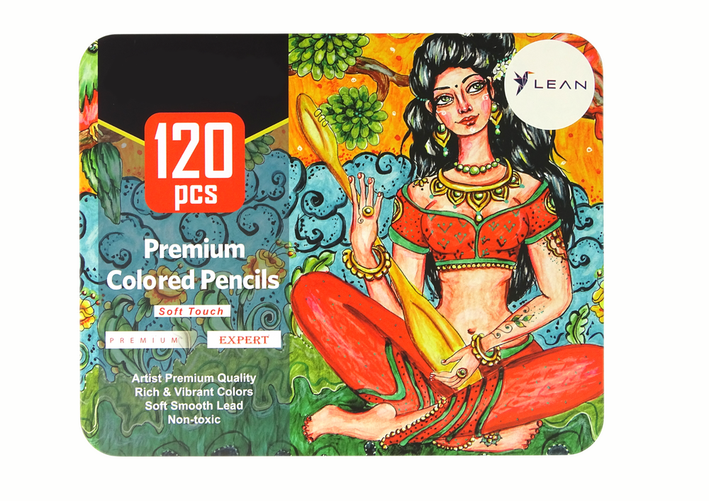 Spalvotų pieštukų rinkinys dėkle 120 vnt.