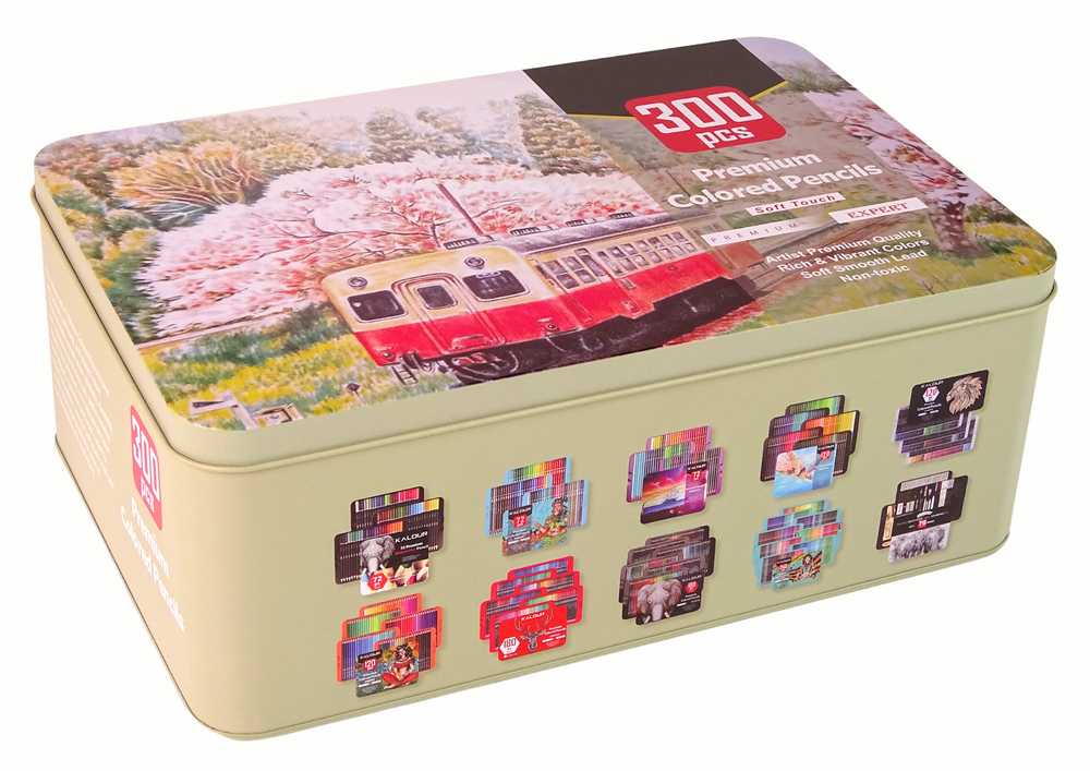 Spalvotų pieštukų rinkinys dėkle 300 vnt.