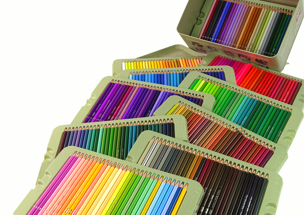Spalvotų pieštukų rinkinys dėkle 300 vnt.