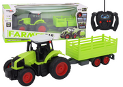 Nuotoliniu būdu valdomas traktorius su nuimama priekaba 1:16, žalias