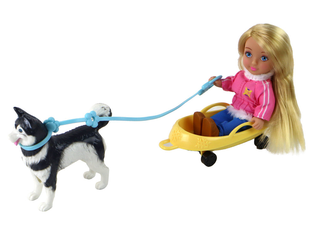 Lėlės Anlily su kūdikių ir priedais rinkinys, žiemos sportas