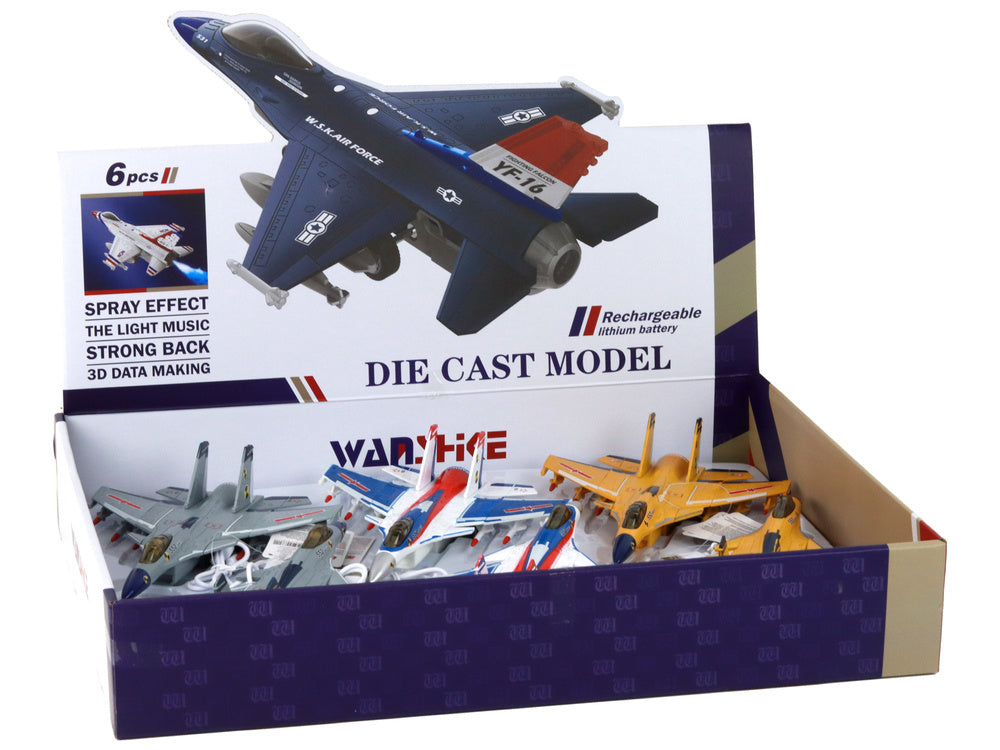 Žaislinis naikintuvas su garso ir šviesos efektais, 3 spalvos