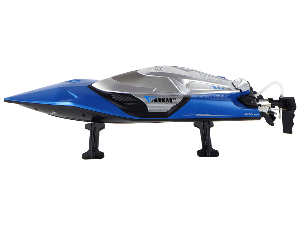 Nuotoliniu būdu valdoma motorinė valtis su žibintais, 30 km/h, mėlyna