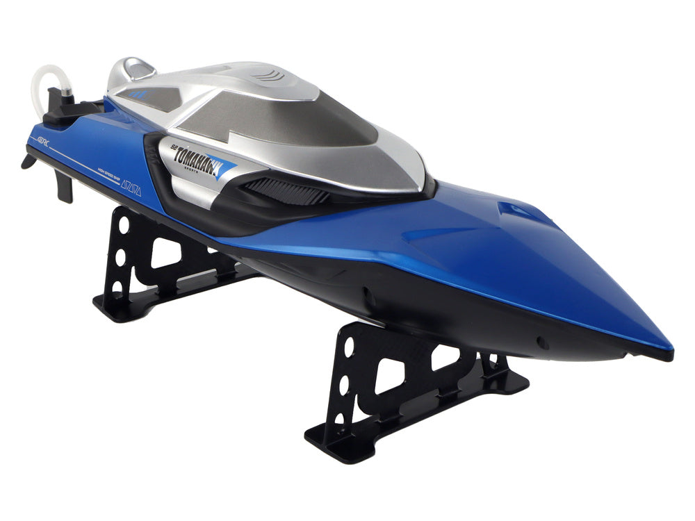 Nuotoliniu būdu valdoma motorinė valtis su žibintais, 30 km/h, mėlyna