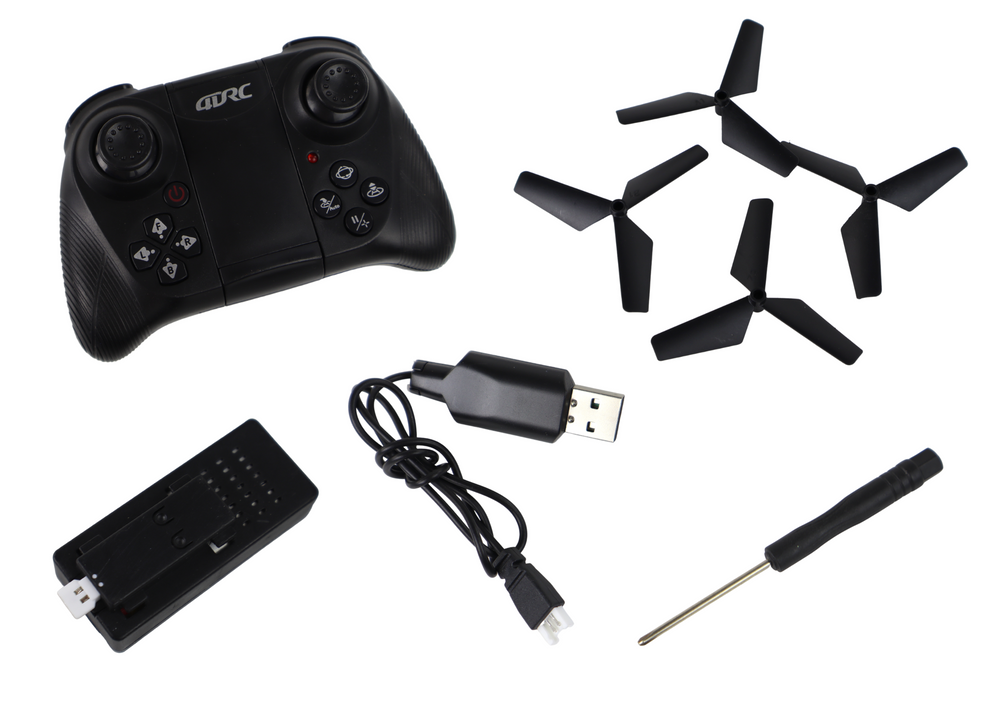 Nuotoliniu būdu valdomas naikintuvas su šviesos efektais, raudona