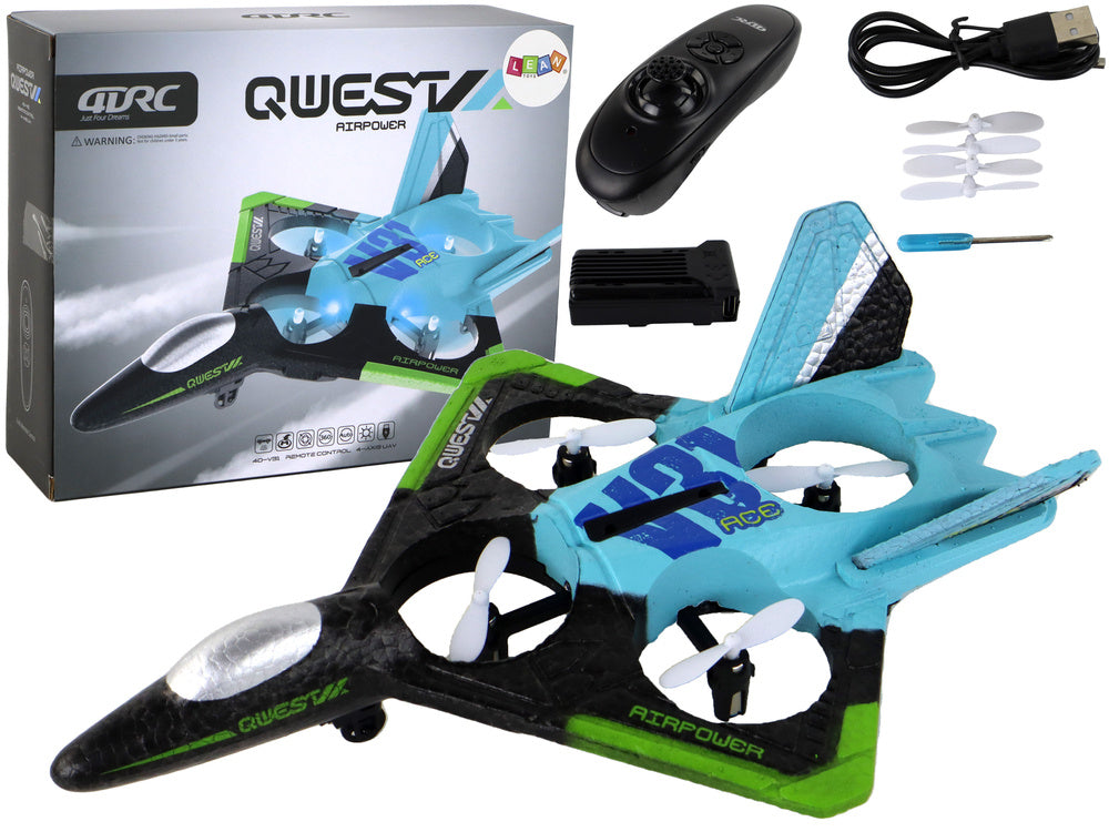 Nuotoliniu būdu valdomas naikintuvas, mėlynas