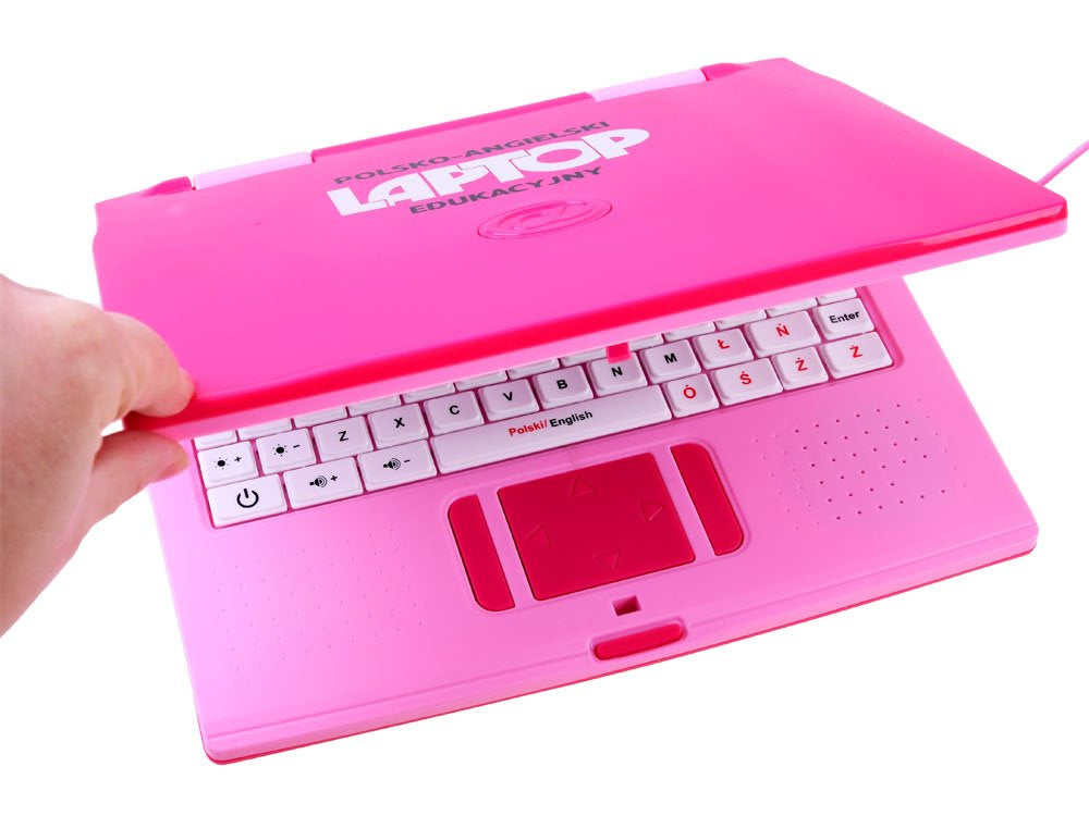 Mokomasis nešiojamas kompiuteris lenkų-anglų kalba, 65 funkcijos, rožinis
