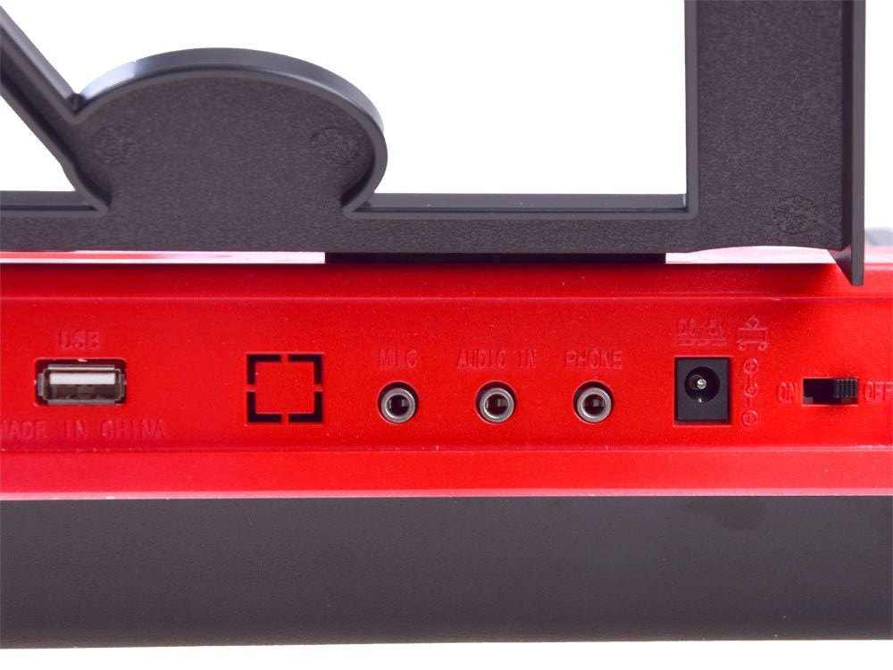 Pianinas vaikams su mikrofonu ir 61 klavišu SD-6118, raudonas
