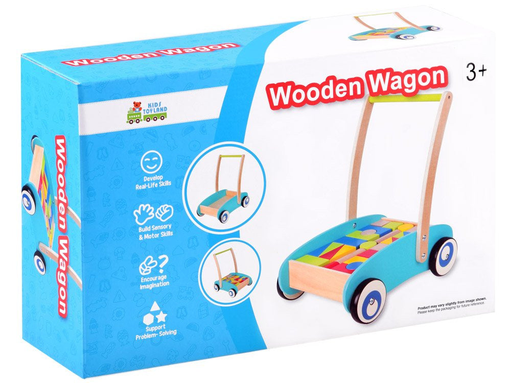 Medinis stumdukas - vežimėlis su blokeliais