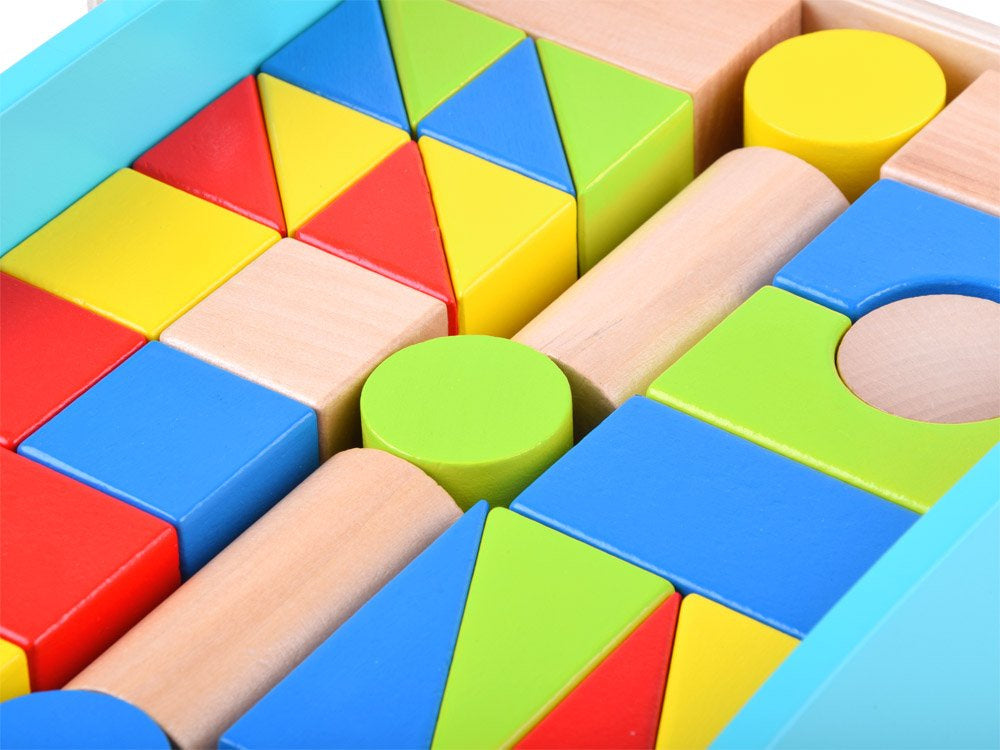 Medinis stumdukas - vežimėlis su blokeliais