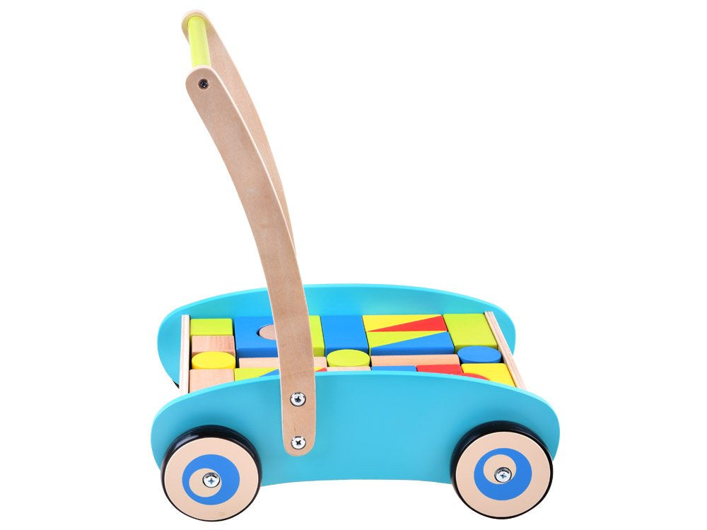 Medinis stumdukas - vežimėlis su blokeliais