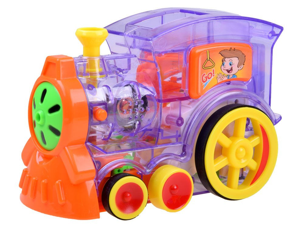 Domino kaladėlių traukinukas, 80 vnt. Happy Truck