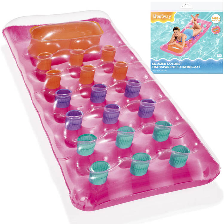 Pripučiamas paplūdimio čiužinys su langu 188 cm x 71 cm Bestway, mėlynas