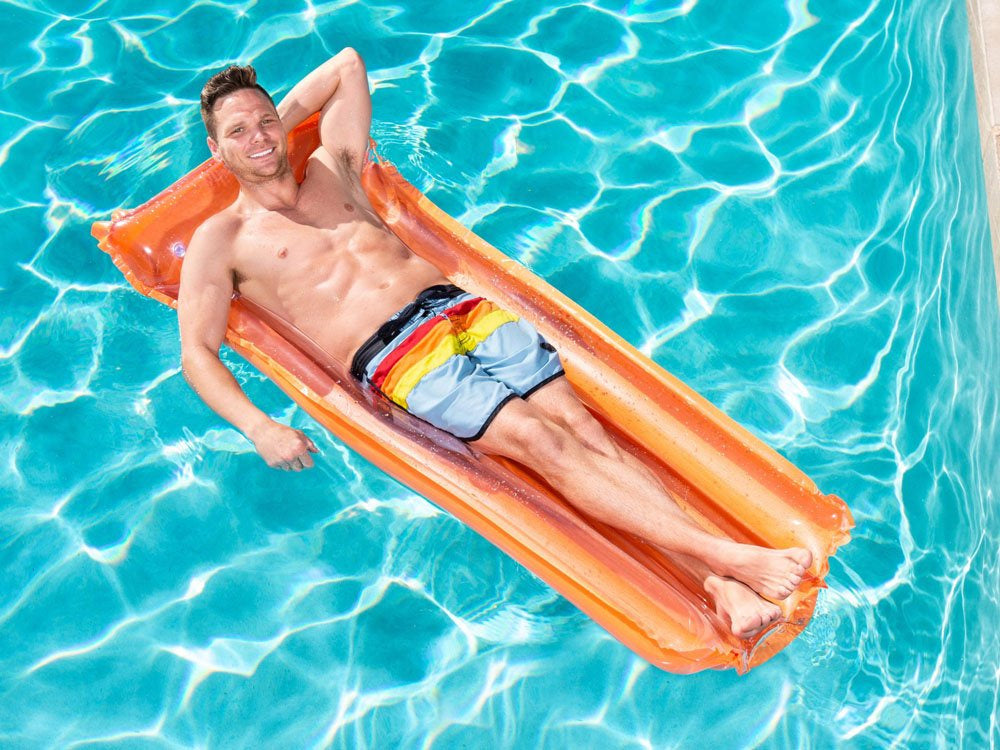 Pripučiamas plaukimo čiužinys 183 cm x 76 cm, Bestway Beach Deluxe, oranžinis
