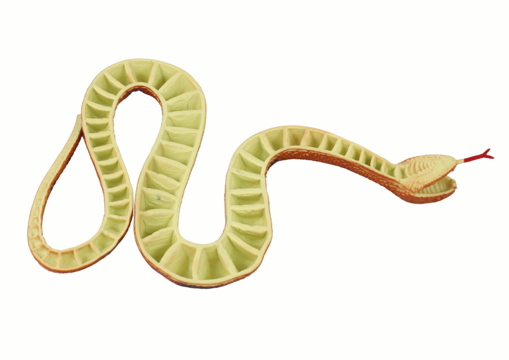 Žaislinė guminė gyvatė, raudonai juoda