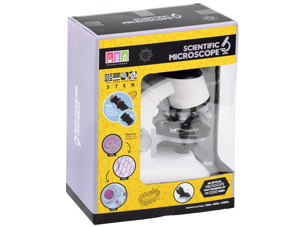 Vaikiškas mikroskopas jaunajam mokslininkui, baltas