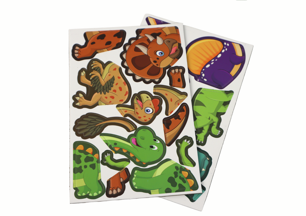 Edukacinis magnetinių dėlionių rinkinys, dinozaurai