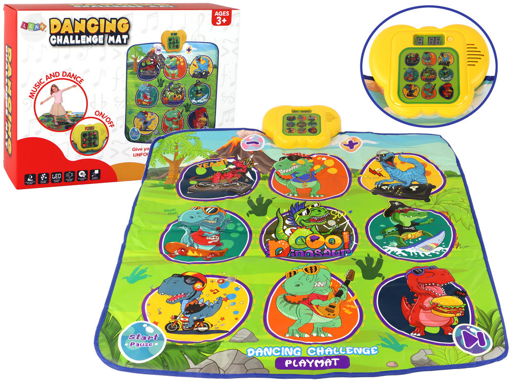 Interaktyvus šokių kilimėlis su dinozaurų motyvais 90x86cm