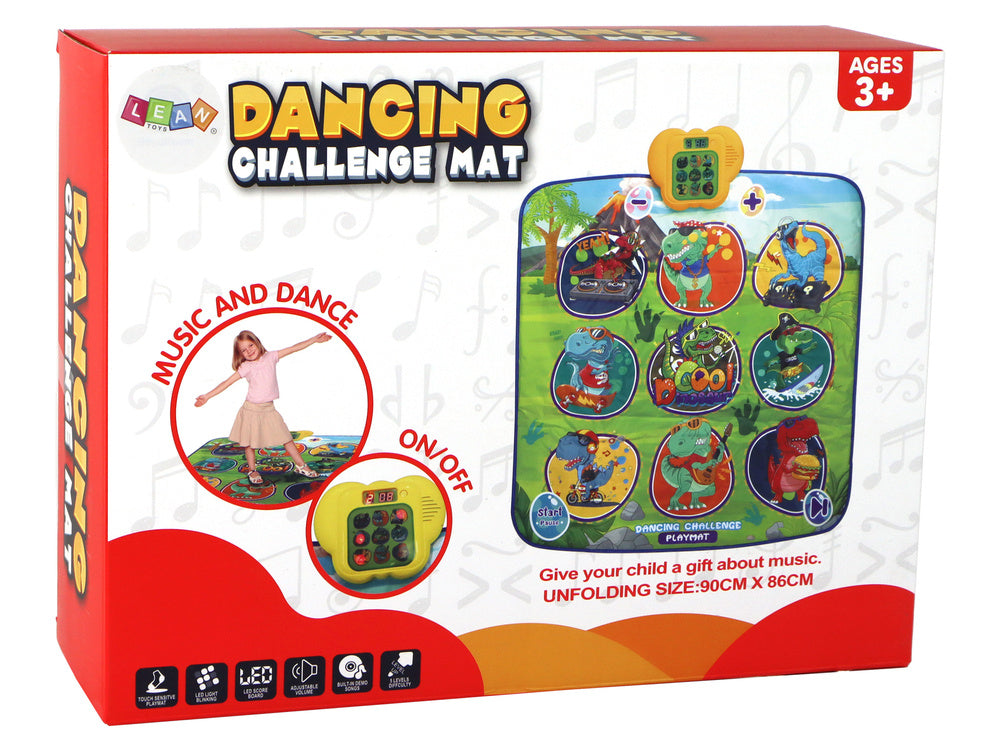 Interaktyvus šokių kilimėlis su dinozaurų motyvais 90x86cm