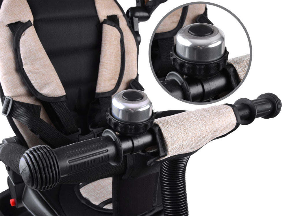 Vaikiškas triratukas su stogeliu 3in1 „Tiny Bike“, smėlio spalvos