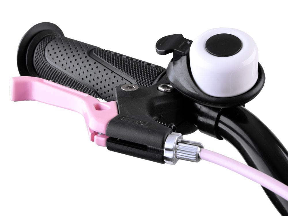 Vaikiškas dviratis 14" su papildomais ratais ir stumimo rankena, violetinis, Royal Baby