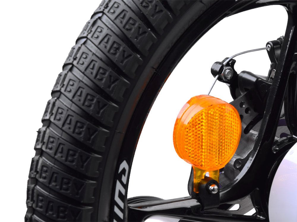 Vaikiškas dviratis 14" su papildomais ratais ir stumimo rankena, violetinis, Royal Baby