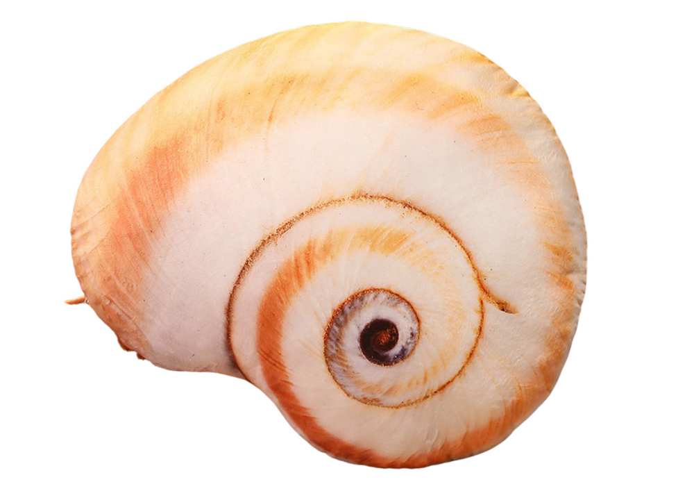 Pliušinė pagalvėlė jūros kriauklė 50x40cm, šviesiai ruda