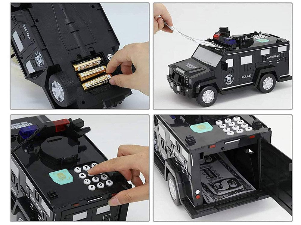 Vaikiška taupyklė su PIN kodu - Policijos automobilis