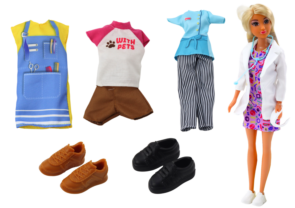 Lėlė Anlily su profesijų drabužiais su priedais 4in1