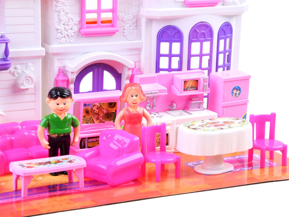 Sulankstomas lėlių namas su priedais