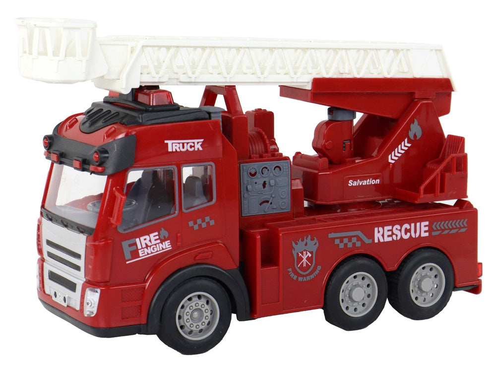 Nuotoliniu būdu valdymas ugniagesių automobilis su kopėčiomis ir šviesos bei garso efektais