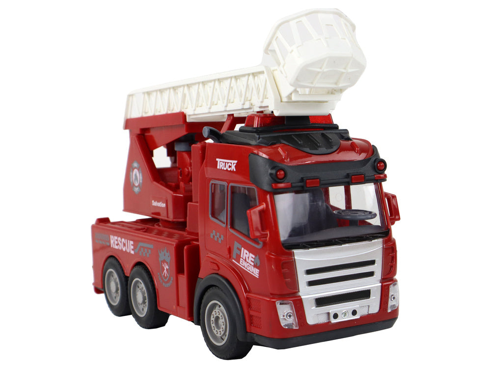 Nuotoliniu būdu valdymas ugniagesių automobilis su kopėčiomis ir šviesos bei garso efektais