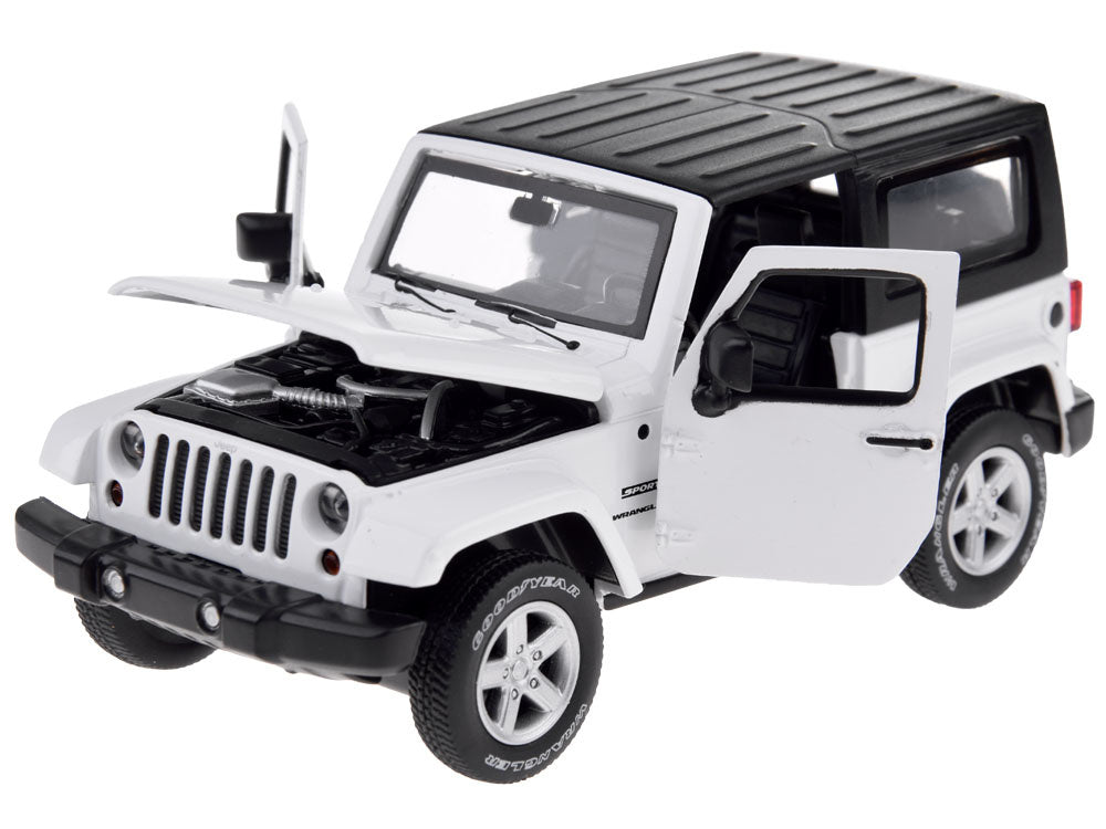 Žaislinis metalinis visureigis Jeep Wrangler 1:32, baltas