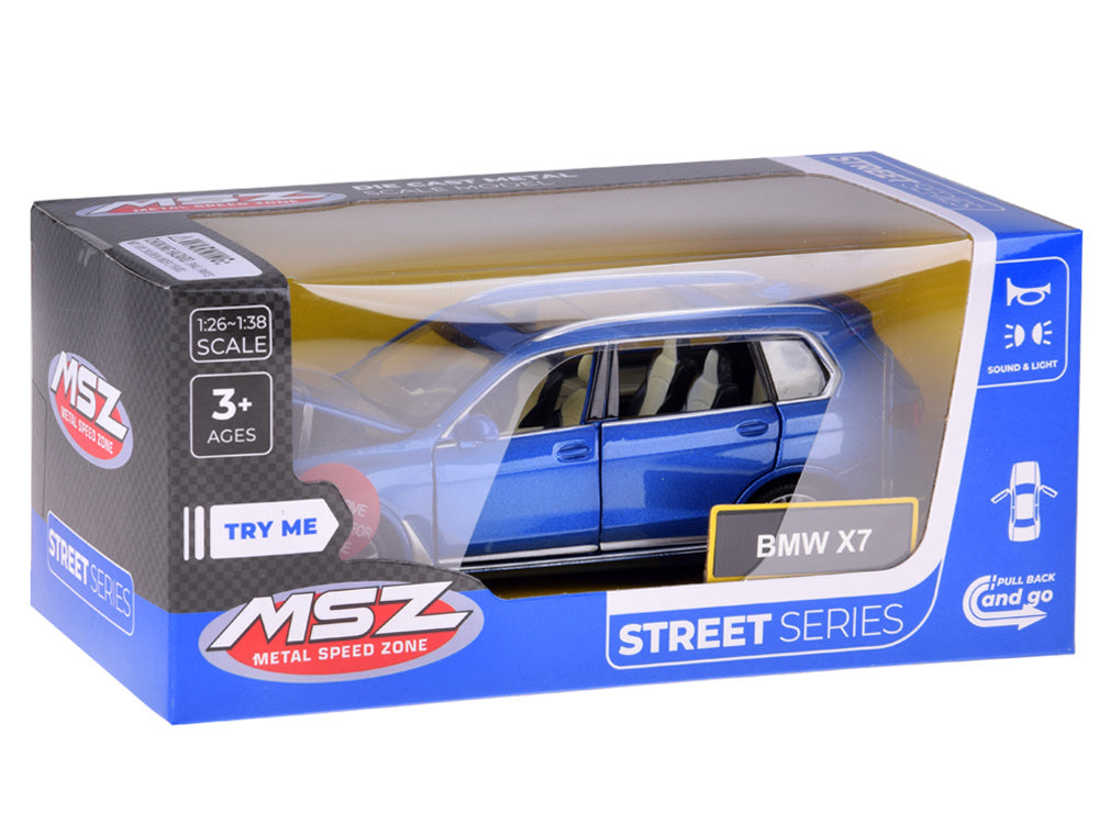 Metalinis automobilio modeliukas BMW X7, mėlynas
